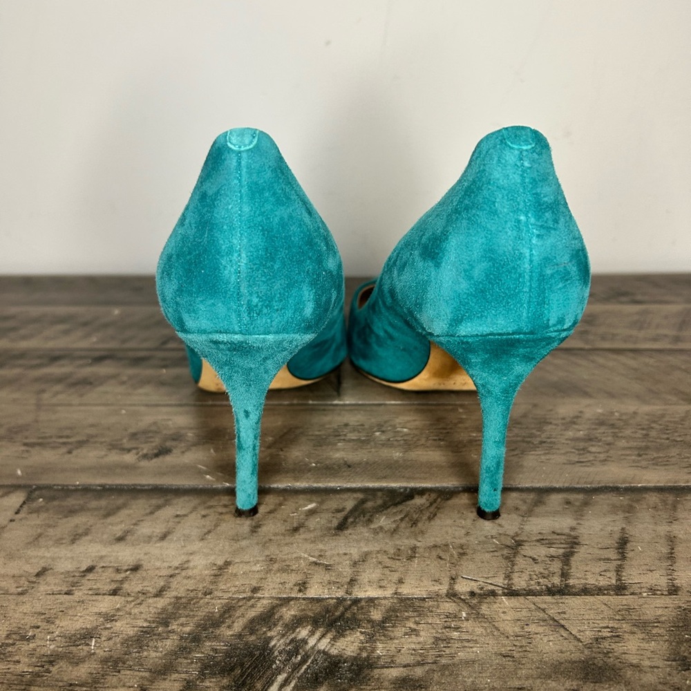 J. Crew Suede Turquoise Heels - Picture 3 of 5